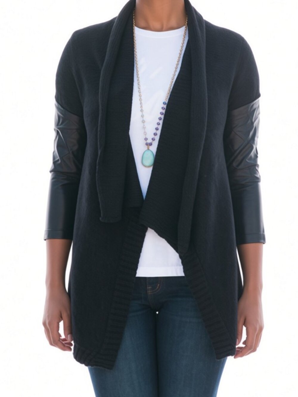 Leather Sleeve Sweater — Everly and Ace